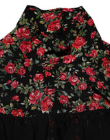 Dolce & Gabbana Black Floral Print Long Sleeve Blouse Top