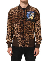 Dolce & Gabbana Brown Leopard Print "Sneak Peek" Patch Jacket
