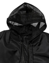 Dolce & Gabbana Black Nylon Hooded Full Zip Bomber Men Jacket