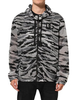 Dolce & Gabbana Gray Camouflage Hooded Sweatshirt Jacket