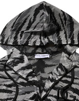 Dolce & Gabbana Gray Camouflage Hooded Sweatshirt Jacket
