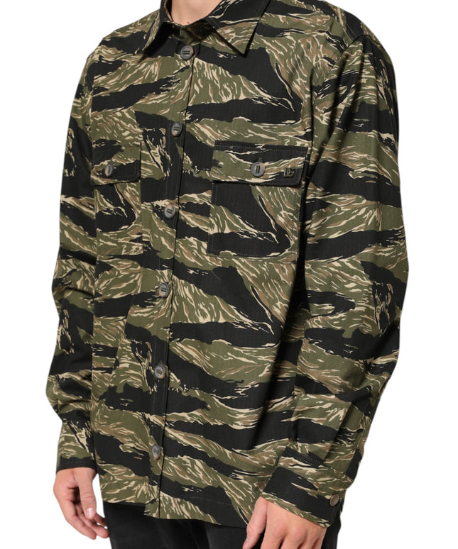 Dolce & Gabbana Multicolor Camouflage Cotton Casual Shirt