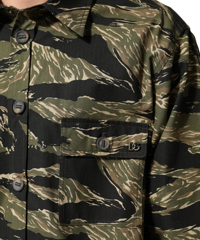 Dolce & Gabbana Multicolor Camouflage Cotton Casual Shirt