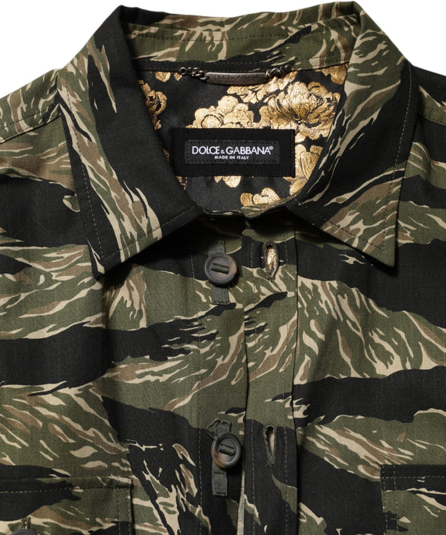 Dolce & Gabbana Multicolor Camouflage Cotton Casual Shirt