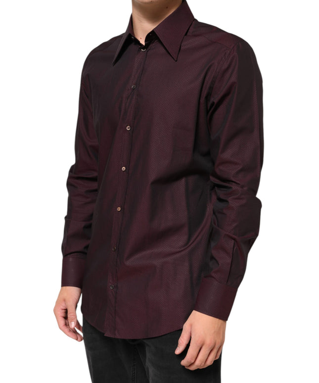 Dolce & Gabbana Violet GOLD Cotton Collared Dress Formal Shirt