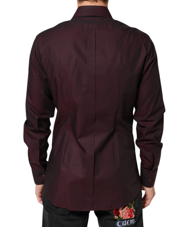 Dolce & Gabbana Violet GOLD Cotton Collared Dress Formal Shirt