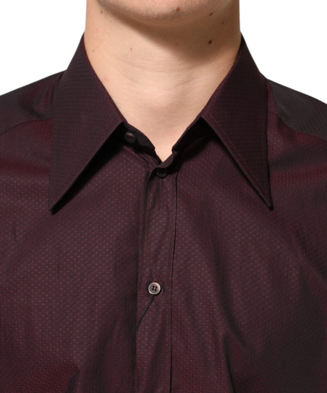 Dolce & Gabbana Violet GOLD Cotton Collared Dress Formal Shirt