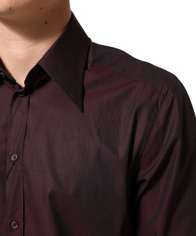 Dolce & Gabbana Violet GOLD Cotton Collared Dress Formal Shirt