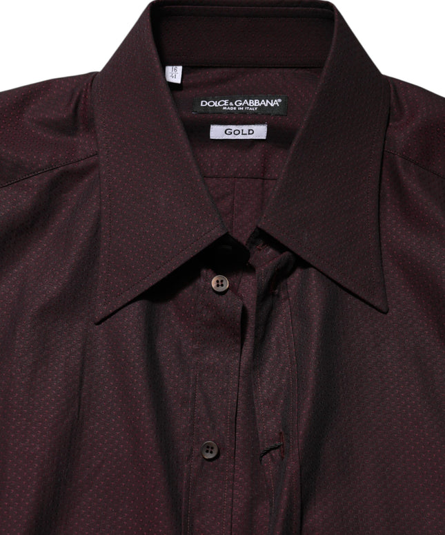 Dolce & Gabbana Violet GOLD Cotton Collared Dress Formal Shirt