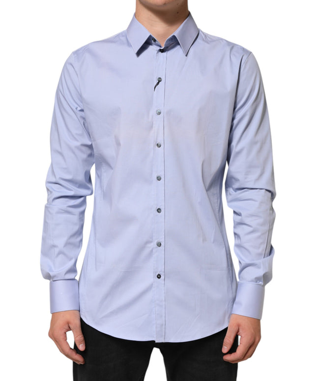 Dolce & Gabbana Blue SICILIA Cotton Men Dress Formal Shirt
