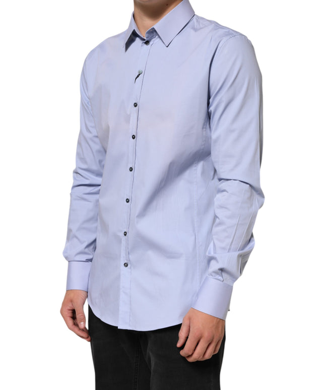 Dolce & Gabbana Blue SICILIA Cotton Men Dress Formal Shirt