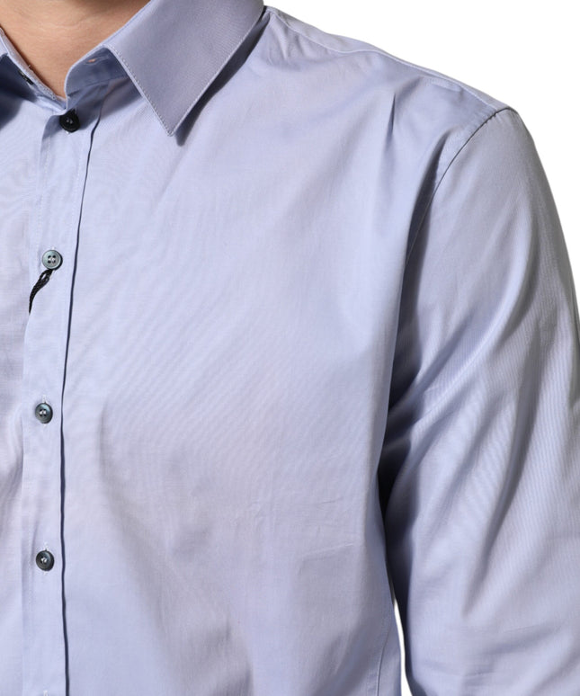 Dolce & Gabbana Blue SICILIA Cotton Men Dress Formal Shirt