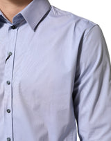 Dolce & Gabbana Blue SICILIA Cotton Men Dress Formal Shirt