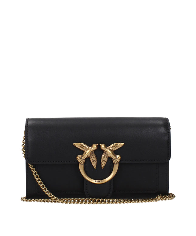 PINKO Black Leather Clutch Bags