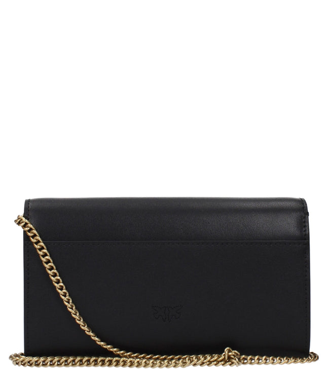 PINKO Black Leather Clutch Bags