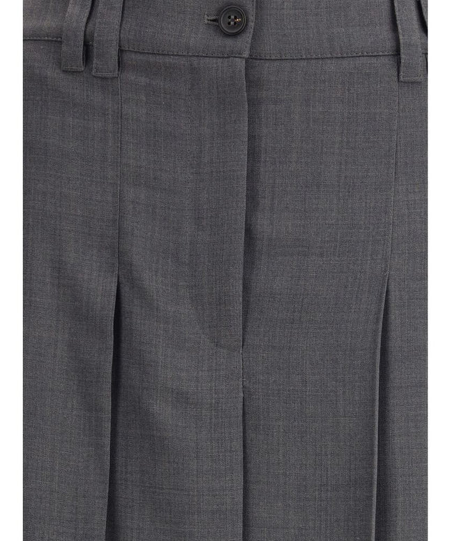 Brunello Cucinelli Pleated long Skirt in virgin wool techno gauze