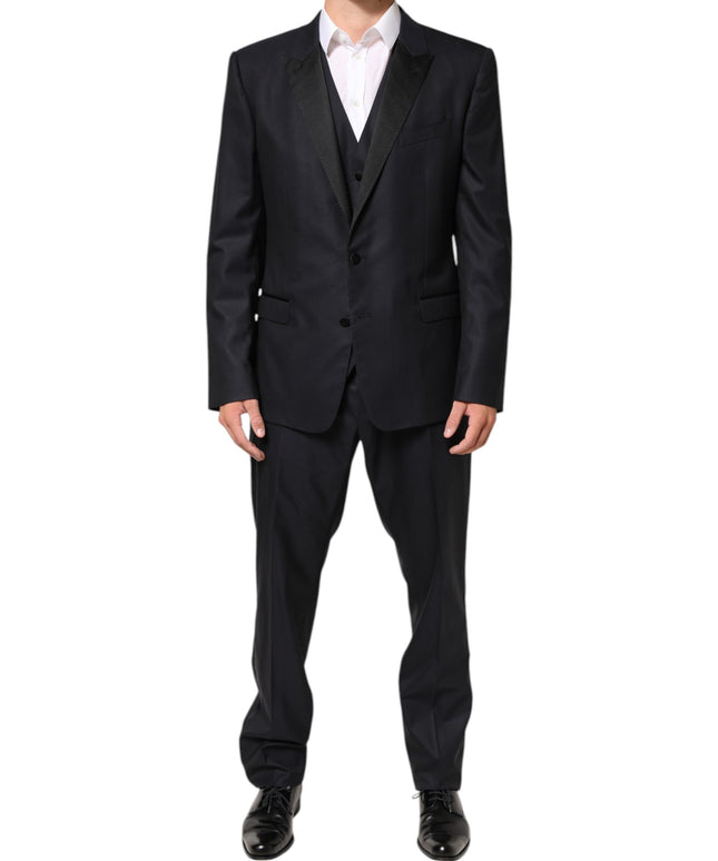 Dolce & Gabbana Black MARTINI 2 Buttons Suit 3 Piece Suit