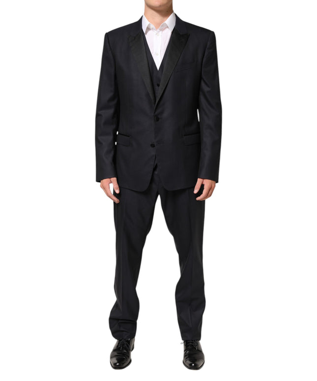Dolce & Gabbana Black MARTINI 2 Buttons Suit 3 Piece Suit