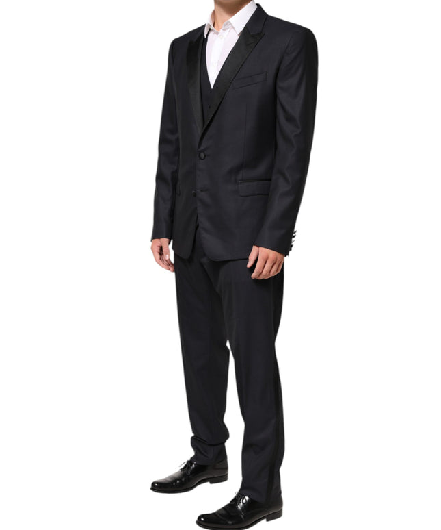 Dolce & Gabbana Black MARTINI 2 Buttons Suit 3 Piece Suit