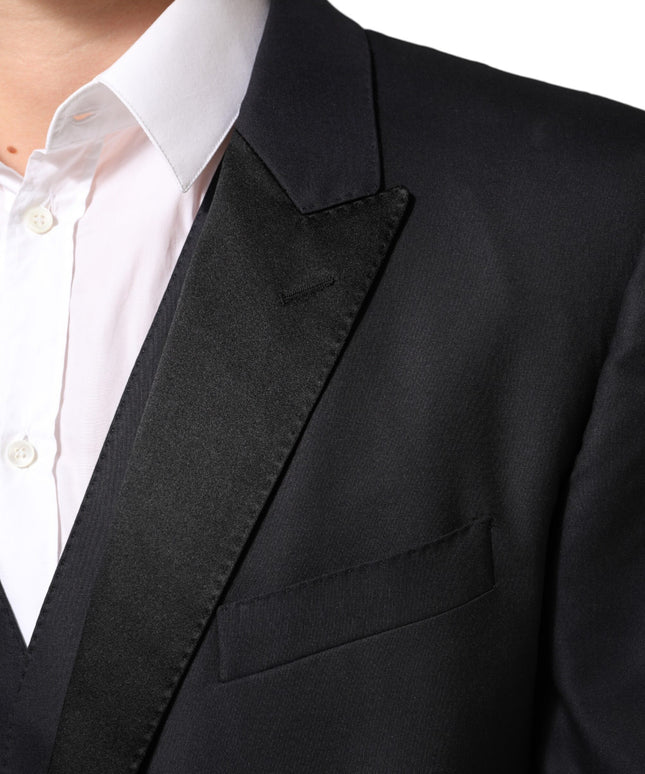 Dolce & Gabbana Black MARTINI 2 Buttons Suit 3 Piece Suit
