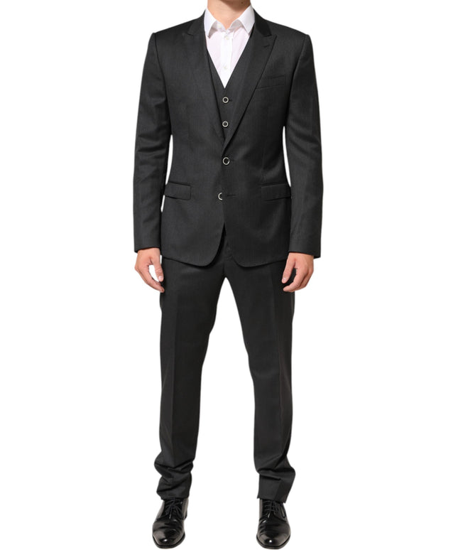 Dolce & Gabbana Black MARTINI 2 Buttons Suit 3 Piece Suit