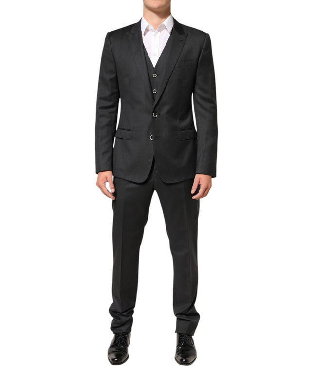Dolce & Gabbana Black MARTINI 2 Buttons Suit 3 Piece Suit