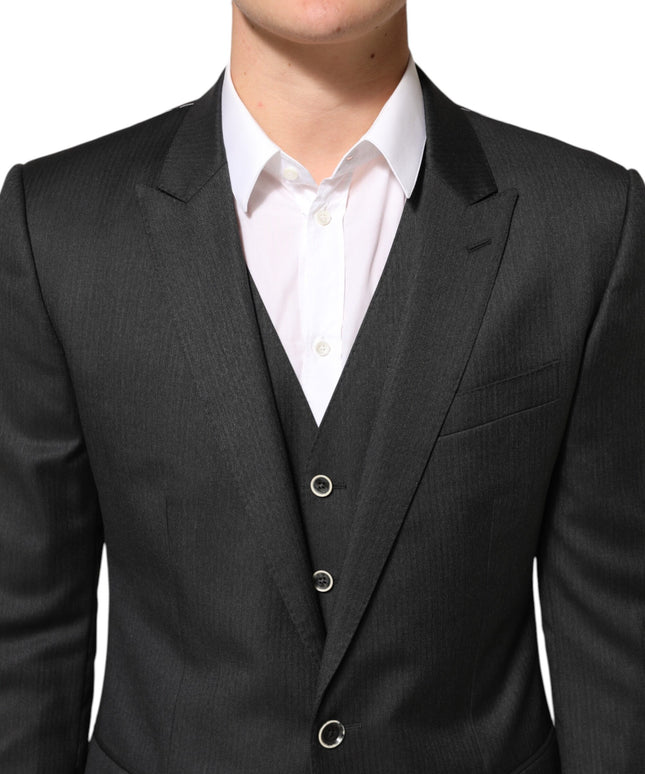 Dolce & Gabbana Black MARTINI 2 Buttons Suit 3 Piece Suit