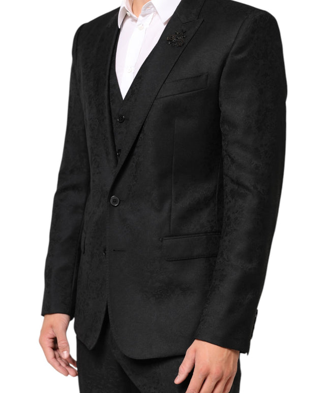 Dolce & Gabbana Black MARTINI 2 Buttons Suit 3 Piece Suit