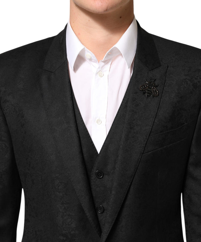 Dolce & Gabbana Black MARTINI 2 Buttons Suit 3 Piece Suit
