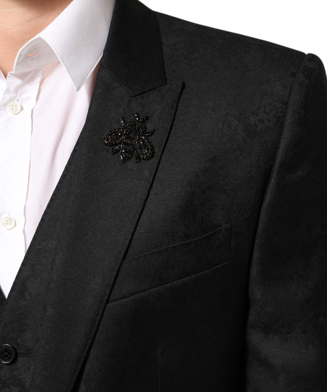 Dolce & Gabbana Black MARTINI 2 Buttons Suit 3 Piece Suit