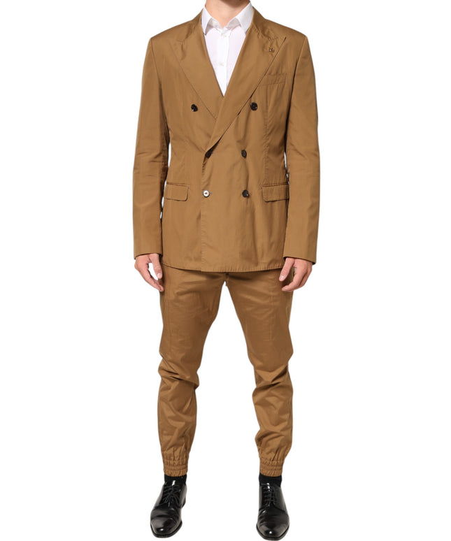 Dolce & Gabbana Brown TAORMINA Double-Breasted 2 Piece Suit