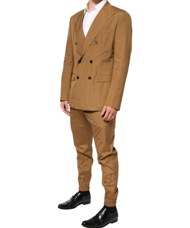 Dolce & Gabbana Brown TAORMINA Double-Breasted 2 Piece Suit