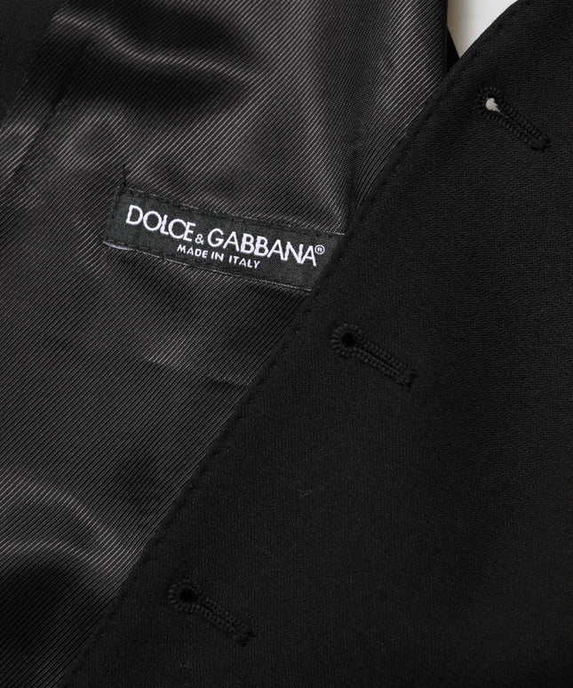 Dolce & Gabbana Black Wool Dress Formal Men Waistcoat Vest