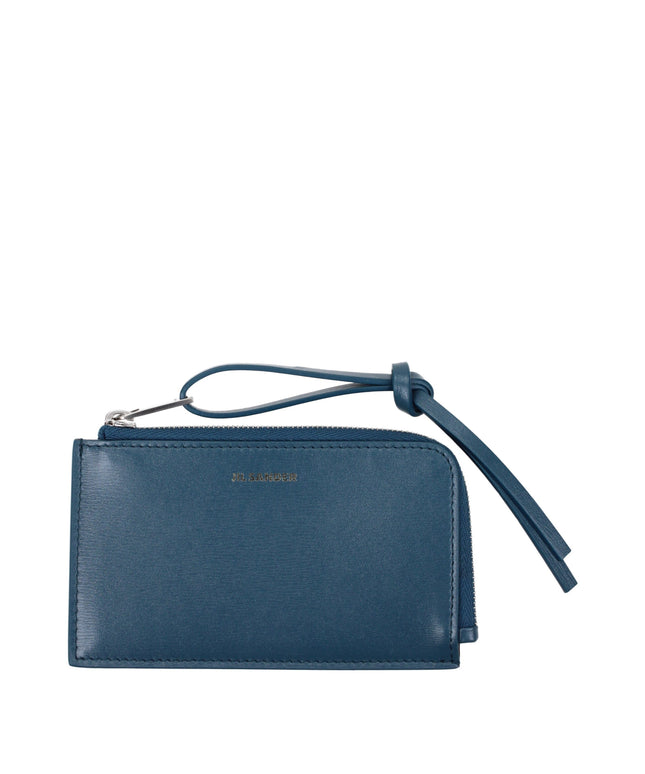 Jil Sander Blue Leather Wallets