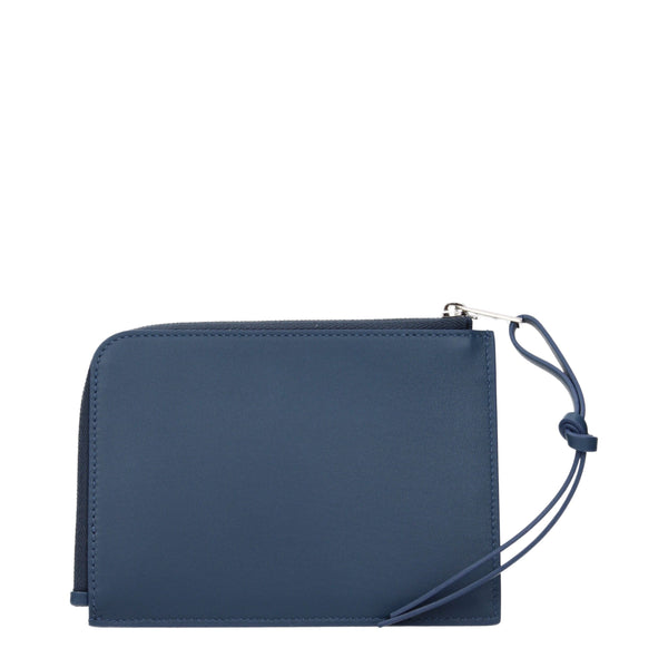 Jil Sander Blue Leather Wallets