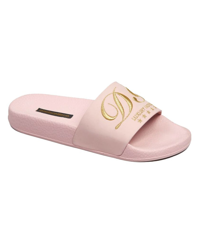 Dolce & Gabbana Pink Leather Slide