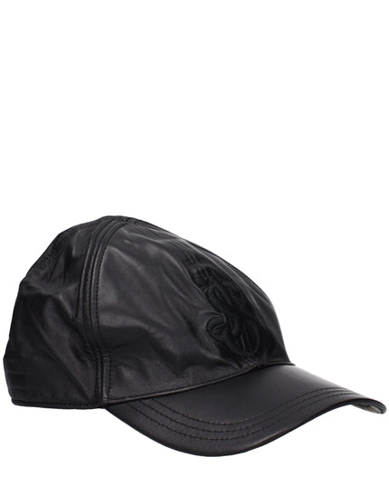 Jil Sander Black Leather Caps (Baseball Hat)
