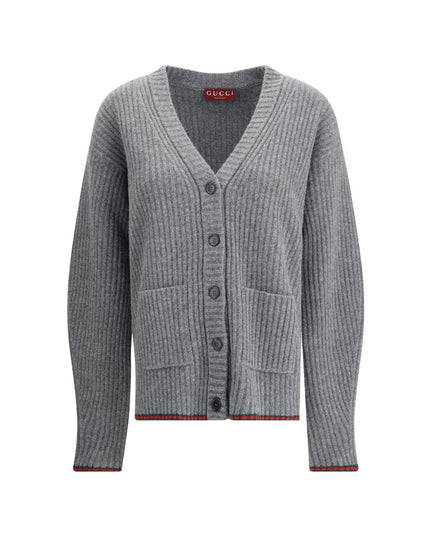 Gucci Ribbed Knit Wool Cardigan