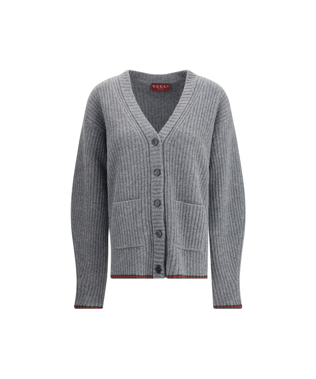 Gucci Ribbed Knit Wool Cardigan