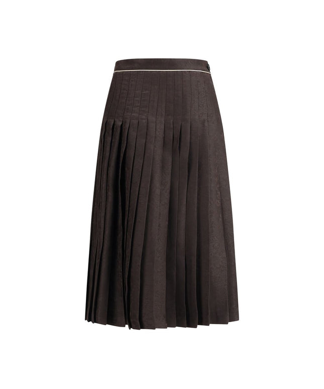 Burberry Sunflower Pleated Silk Skirt