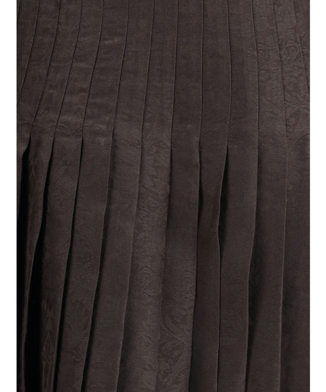 Burberry Sunflower Pleated Silk Skirt