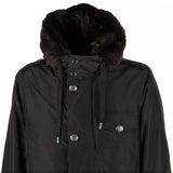 Dolce & Gabbana Black Silk Men Parka