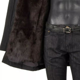 Dolce & Gabbana Black Silk Men Parka