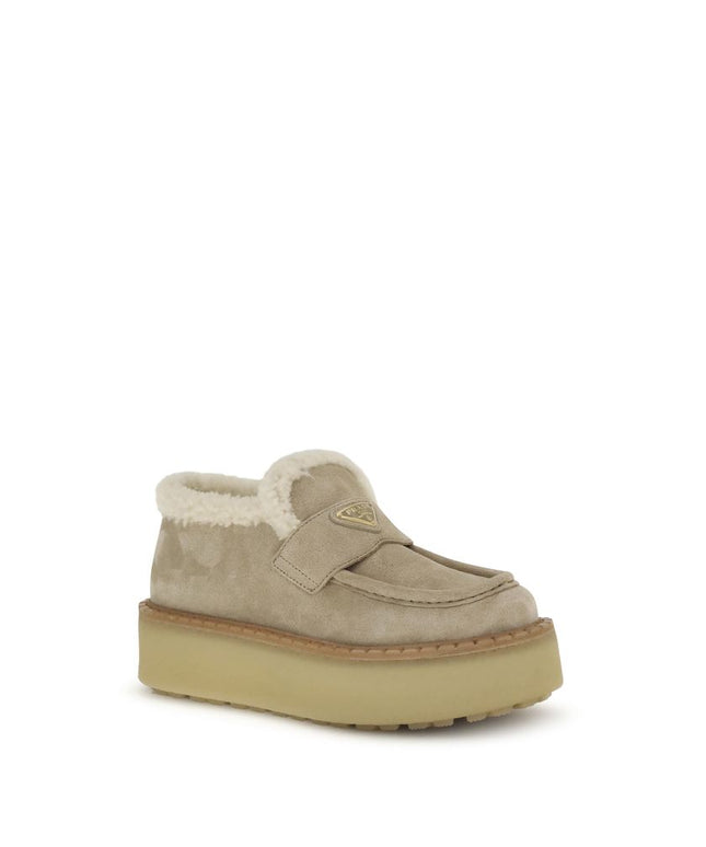 Prada Suede Loafers with shearling