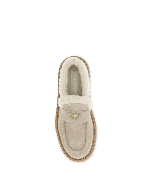 Prada Suede Loafers with shearling