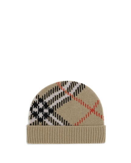 Burberry Cashmere blend Check beanie Hat