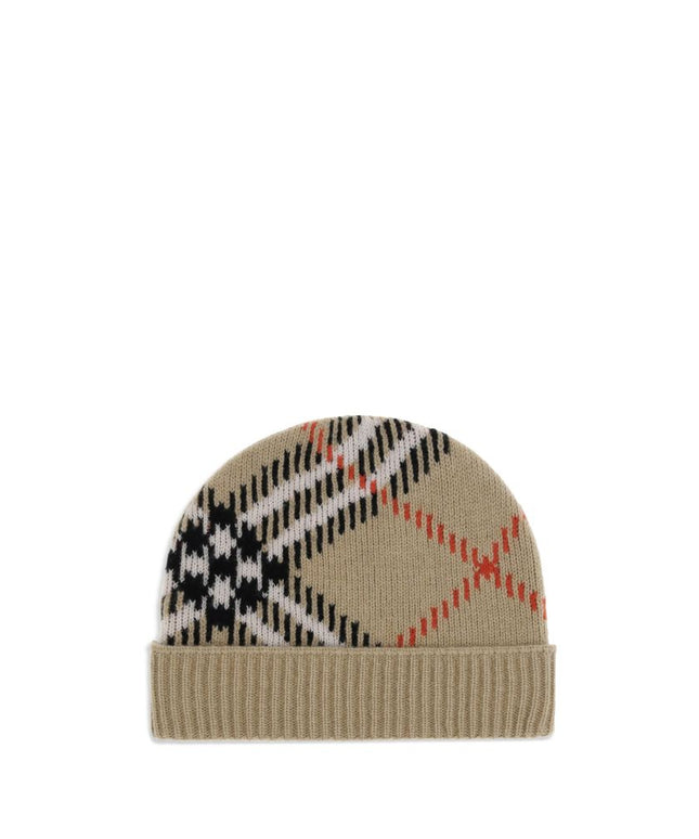 Burberry Cashmere blend Check beanie Hat