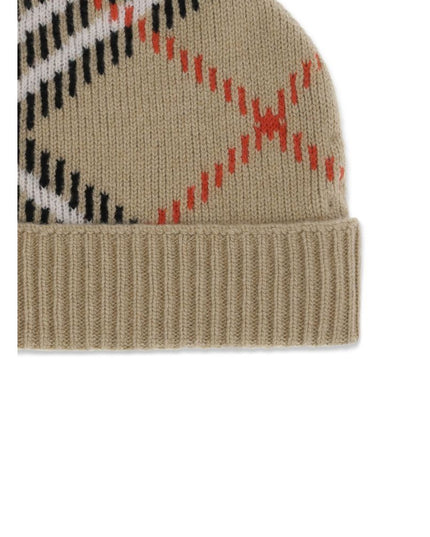 Burberry Cashmere blend Check beanie Hat