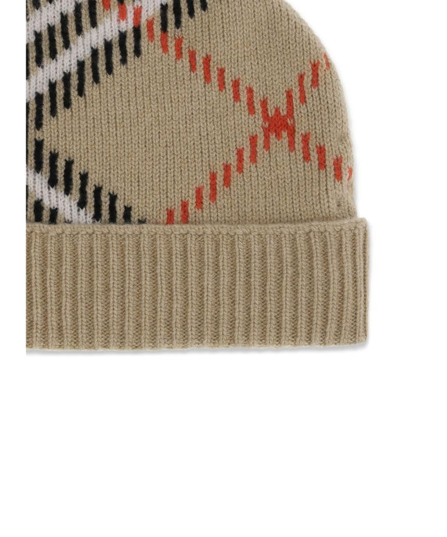Burberry Cashmere blend Check beanie Hat