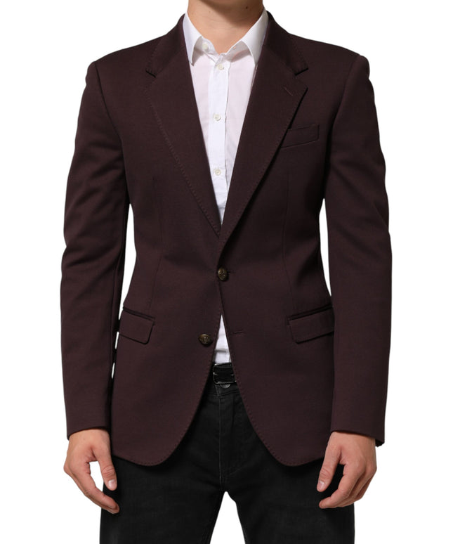 Dolce & Gabbana Maroon Cotton 2 Buttons Suit Jacket Blazer